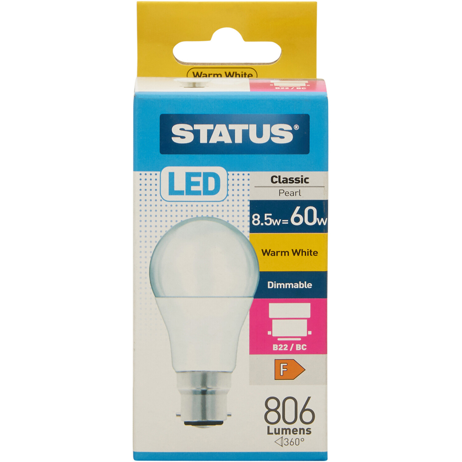 8.5W Dimmable GLS L.Bulb BC/B22 CAP Image 2