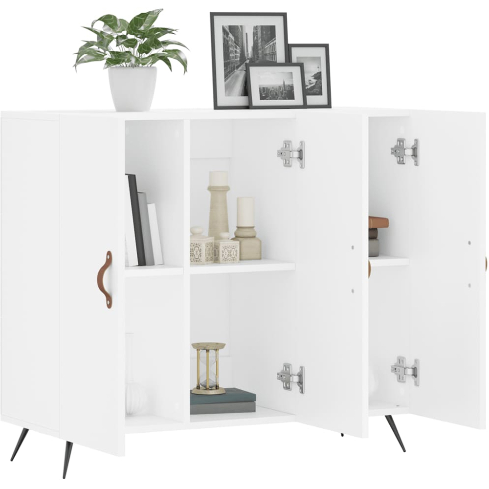 vidaXL 3 Door White Sideboard Image 4