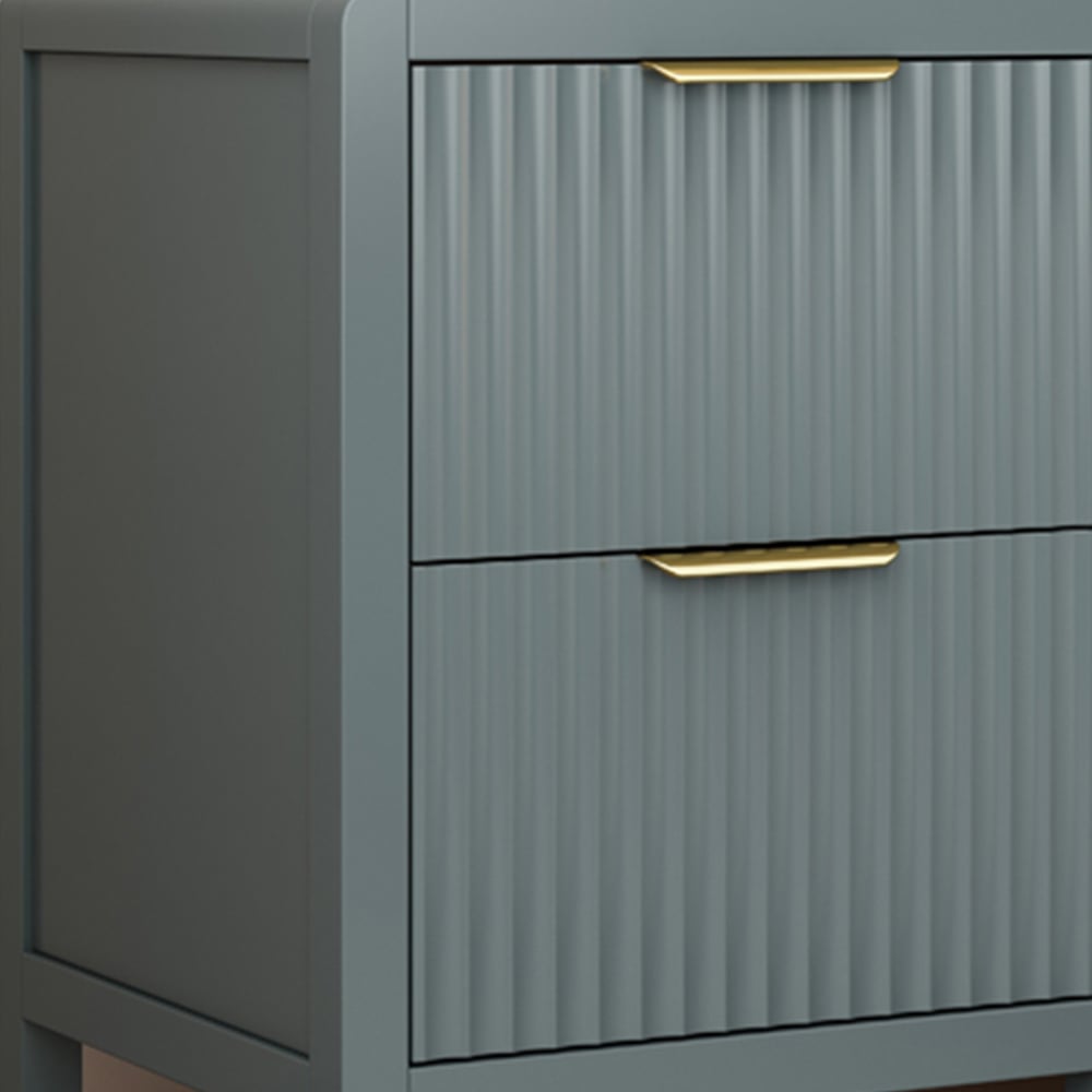 Castel 2 Drawers Grey Bedside Table Image 2