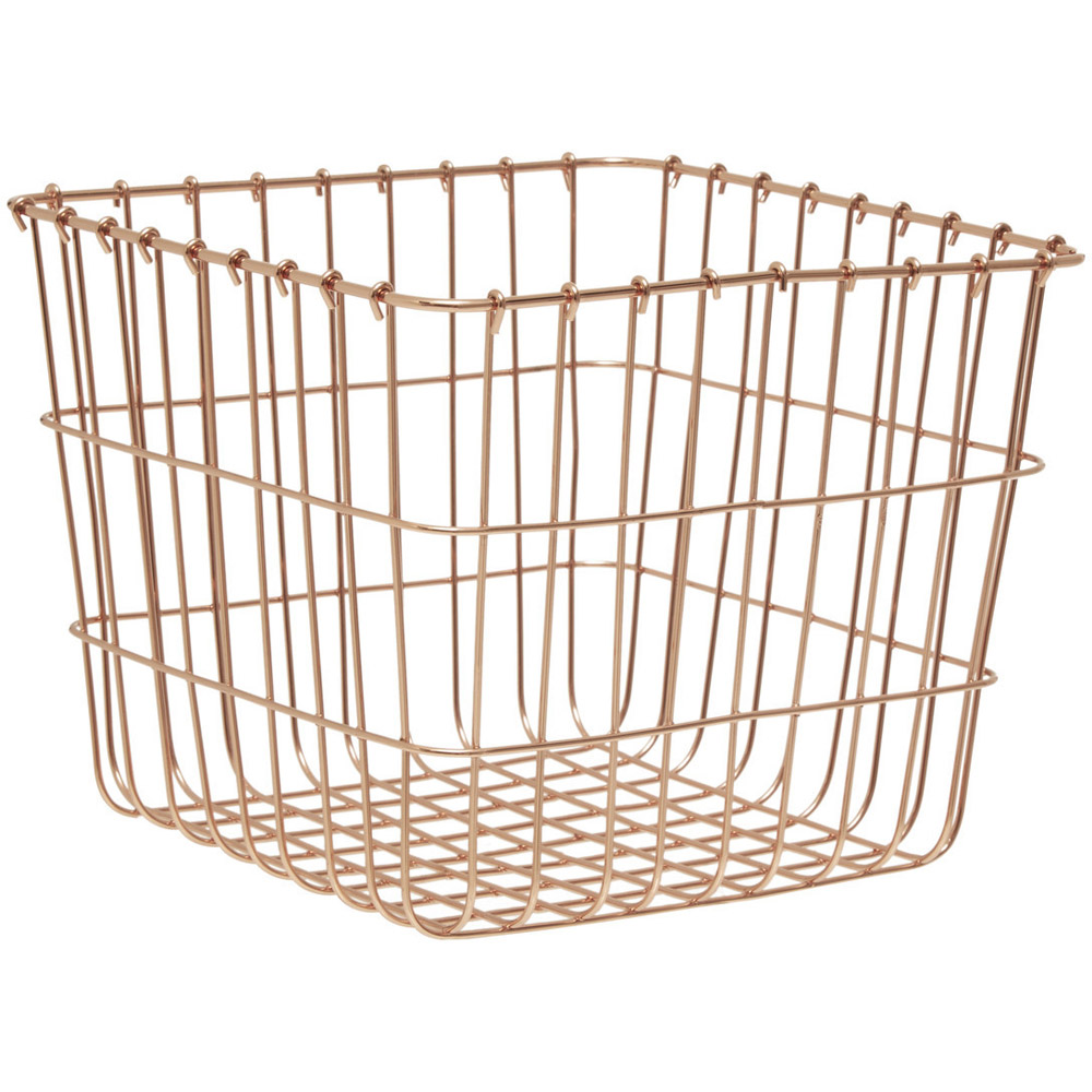 Premier Housewares Vertex Copper Finish Square Basket Image 2