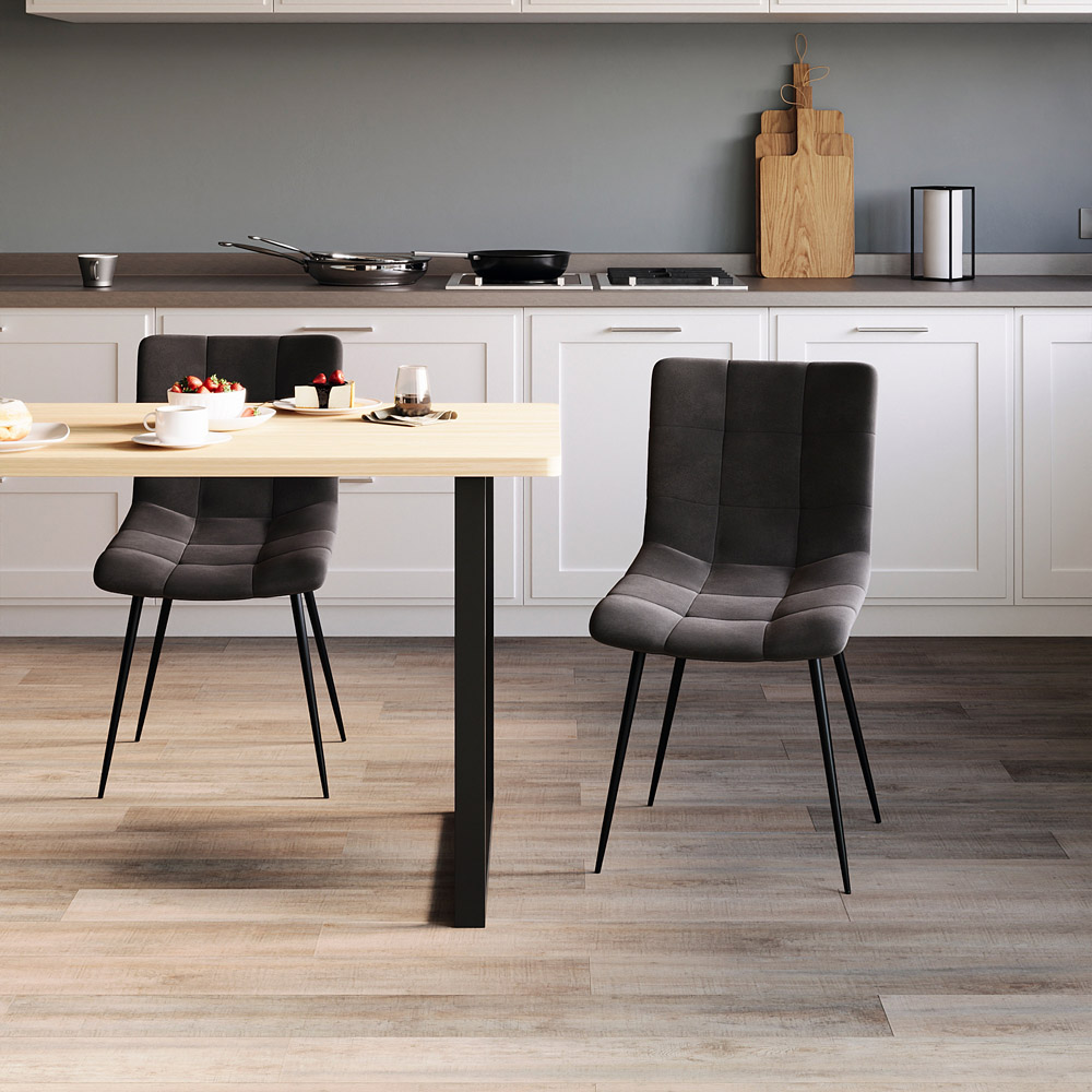 Vida Designs Richton Set of 2 Grey Dining Chairs Image 3