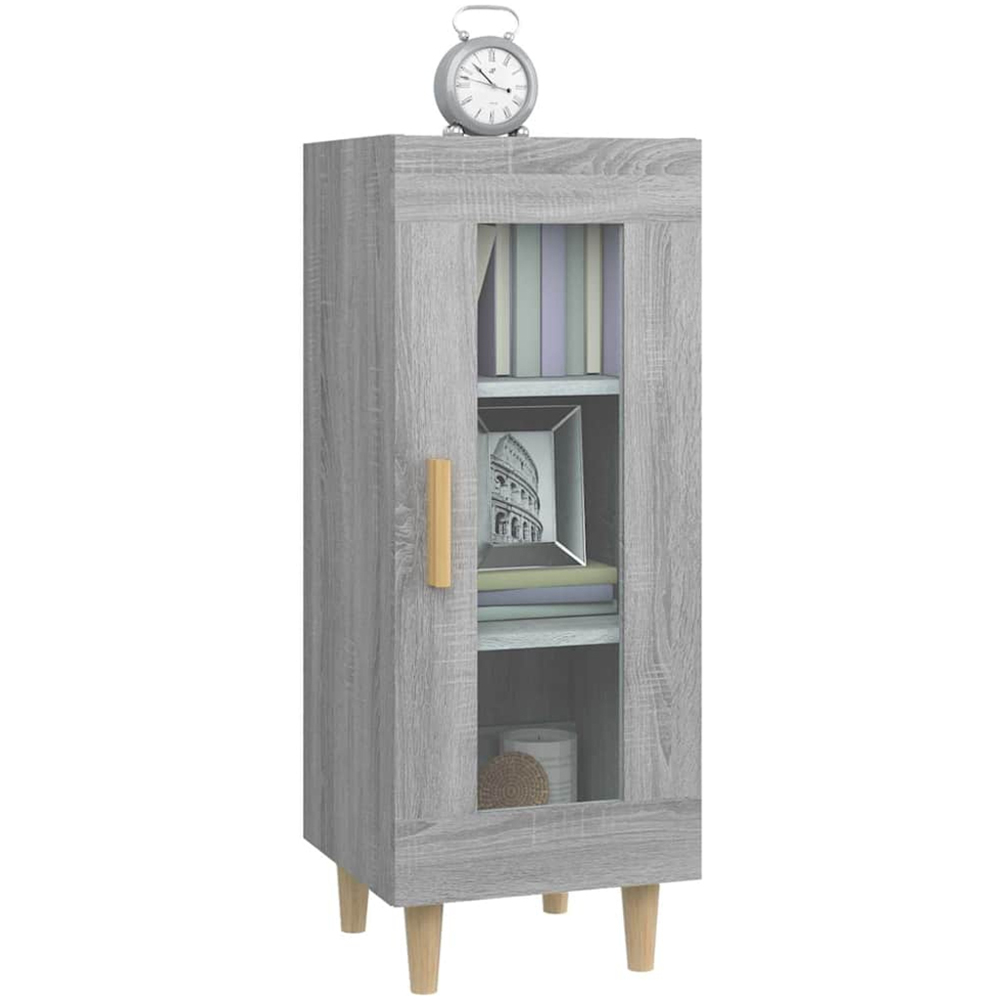 vidaXL Single Glass Door Grey Sonoma Wooden Sideboard Image 3