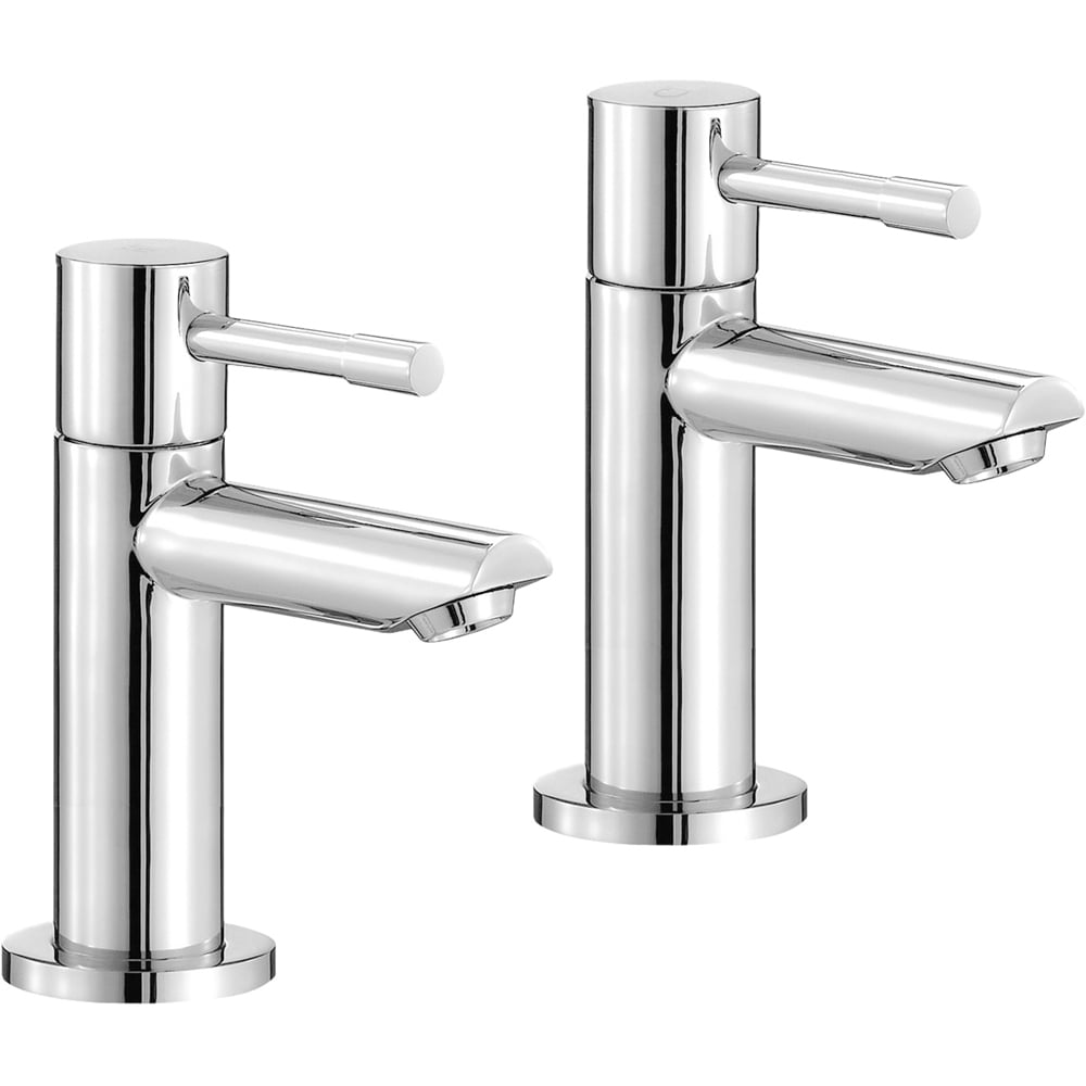 Nes Home Blossom Modern Chrome Pair of Hot and Cold Bath Taps Image 1