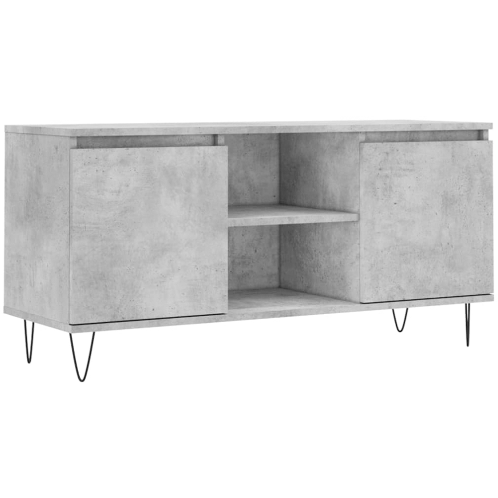 vidaXL 2 Door 2 Shelf Concrete Grey TV Cabinet Image 2