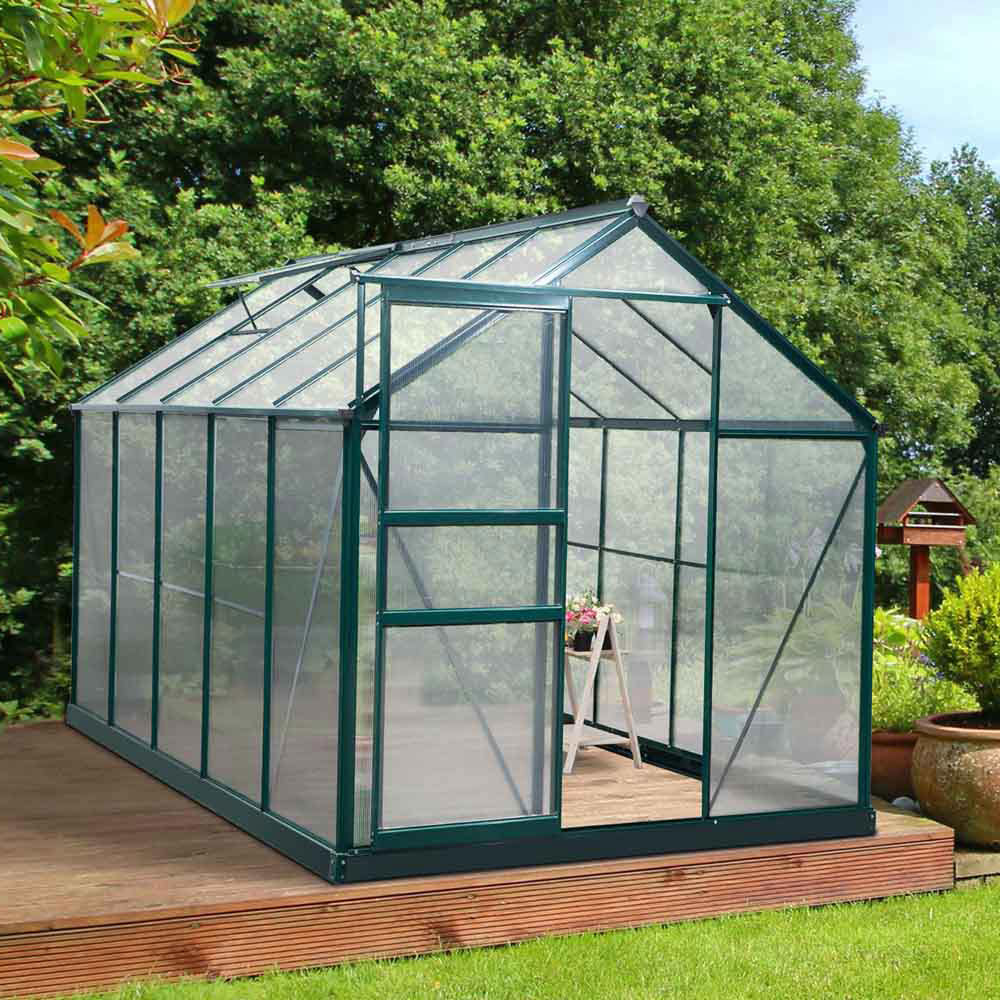 Outsunny Green Polycarbonate 6 x 10ft Greenhouse Image 2
