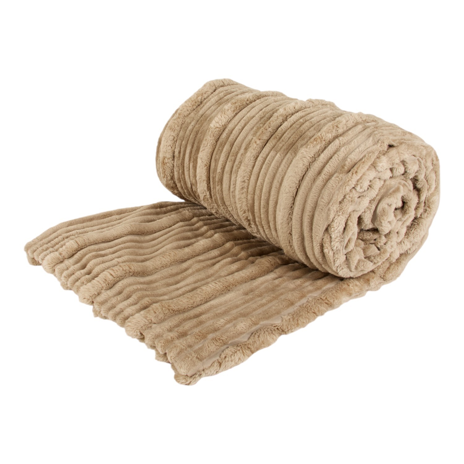 Brooklyn Extra Large Ribbed Throw Mink Image 3