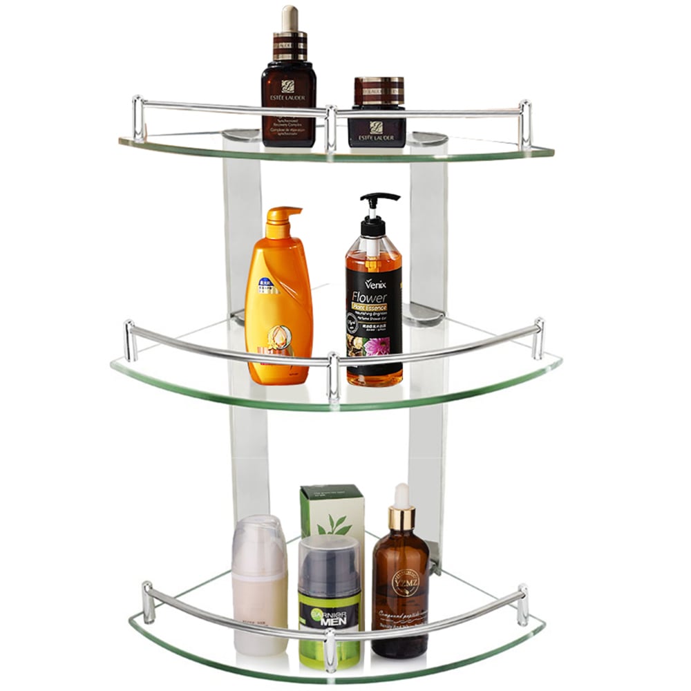 Living And Home 3 Tier Wall Mounted Corner Shelf Image 3