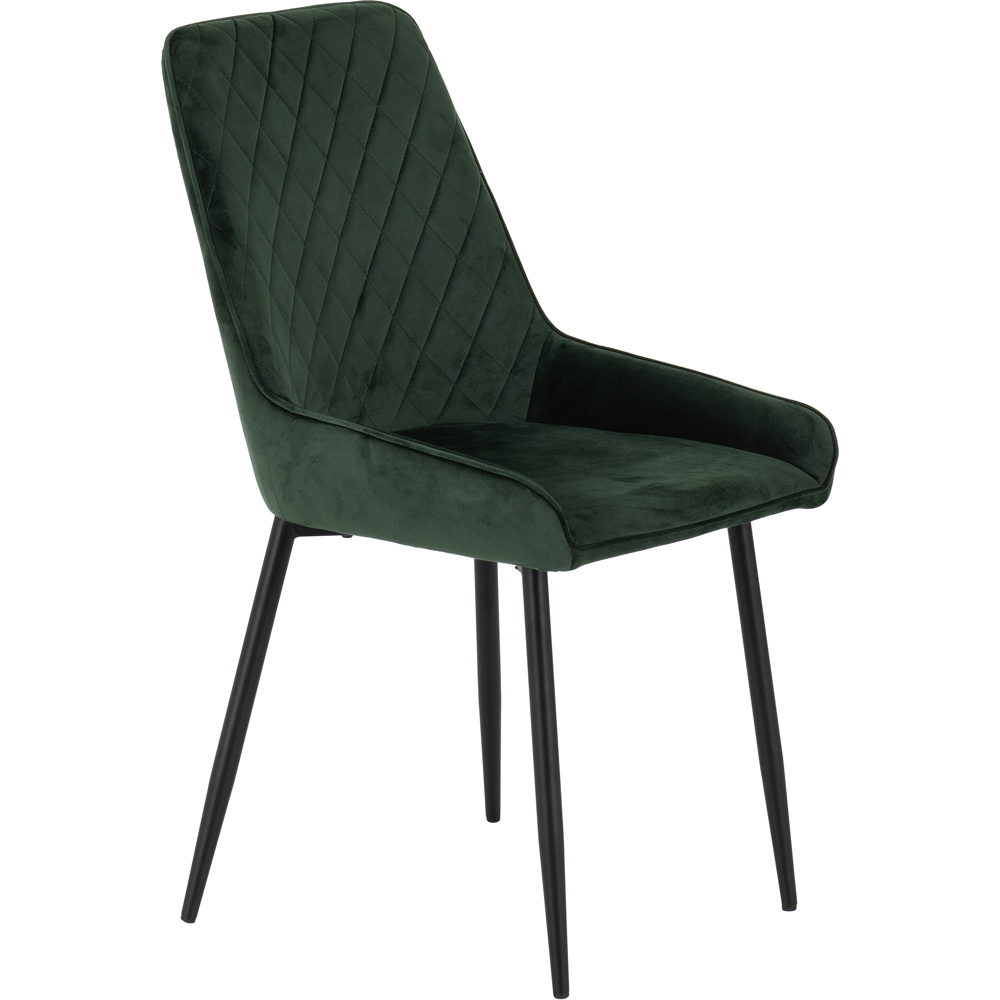 Seconique Avery Set of 2 Emerald Green Velvet Dining Chair Image 3