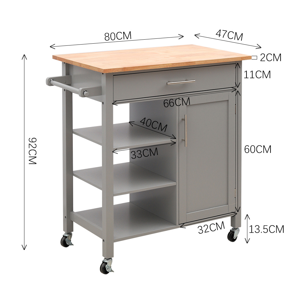Living and Home Catering Trolley Cart with Cabinet Image 7
