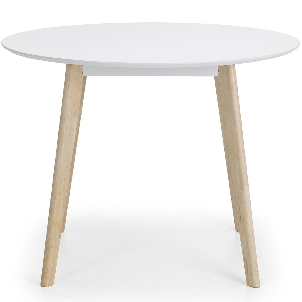 Julian Bowen Casa 4 Seater Round Dining Table White and Oak Image 3