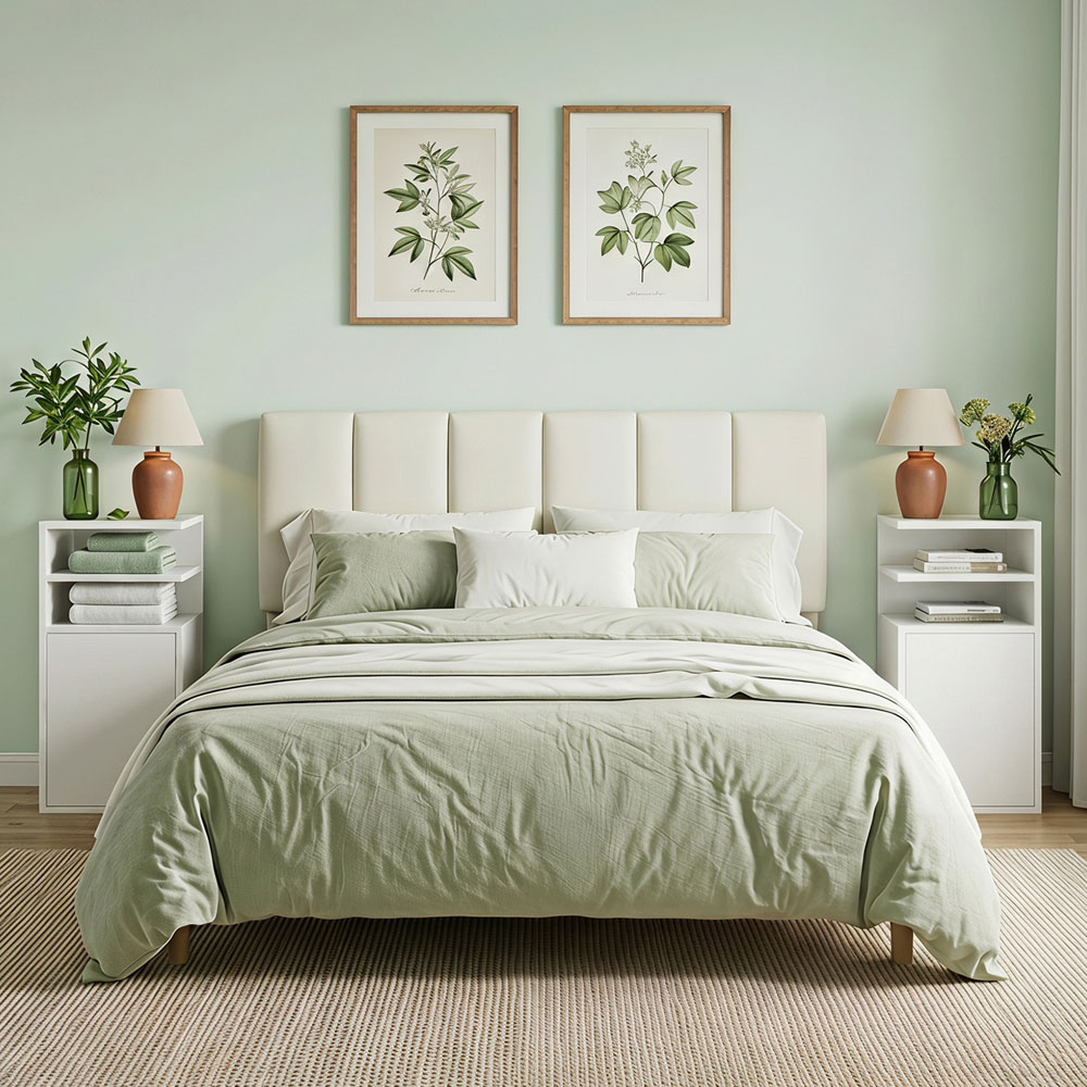 HOMCOM Single Door White Slim Bedside Table with Open Cubbies Set of 2 Image 4