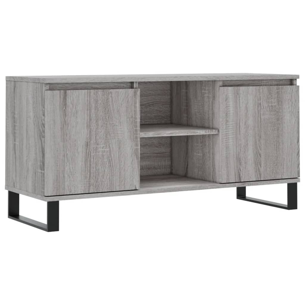 vidaXL 2 Door 2 Drawer Grey Sonoma TV Cabinet Image 2