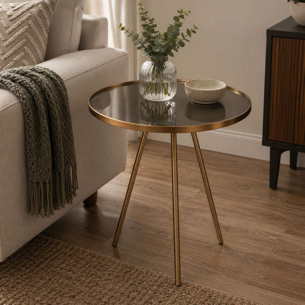 Premier Housewares Gold Finish Side Table Image 4