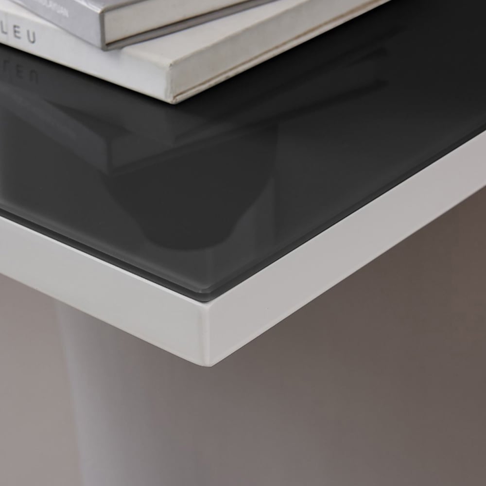 Furniturebox Lucia Black and White Halo High Gloss Glass Console Table Image 4