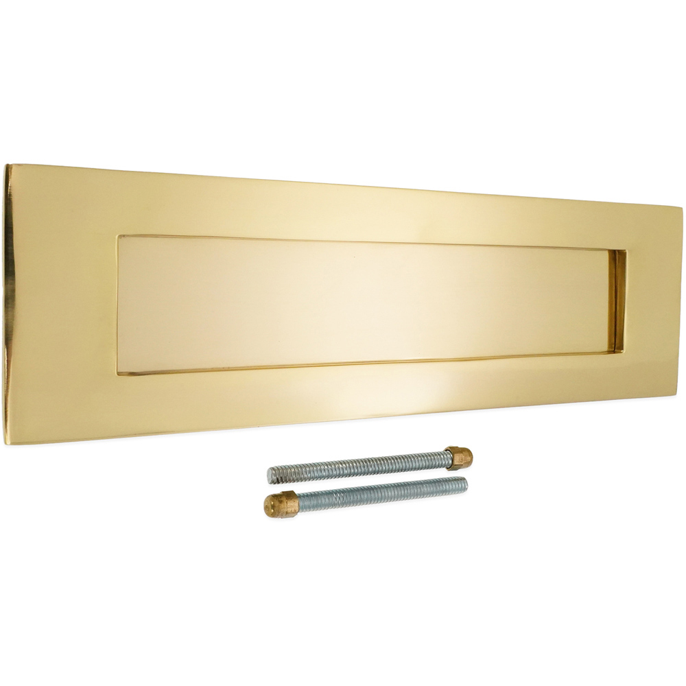 Spira Brass Victorian Polished Brass Letter Plate 255mm Image 3