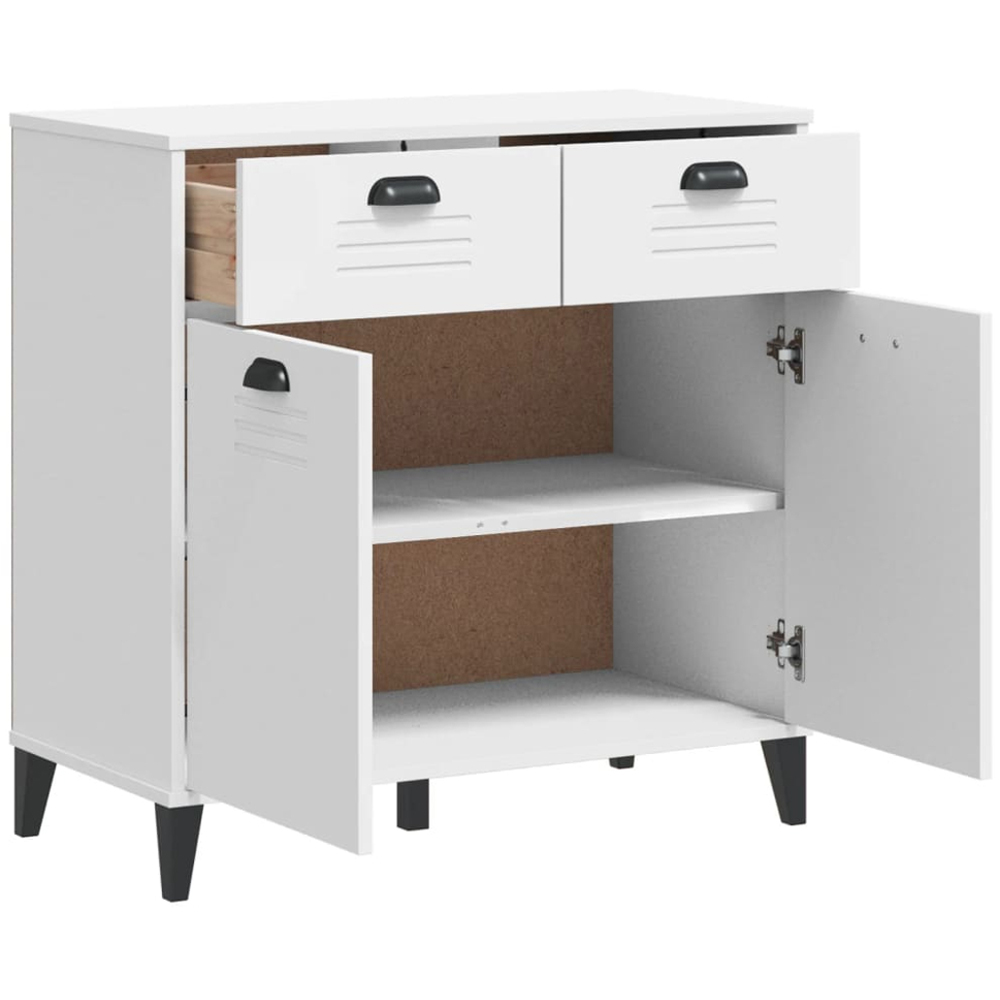 vidaXL 2 Door 2 Drawer White Sideboard Image 5