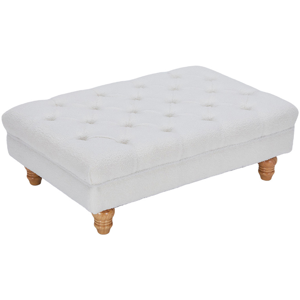 Living and Home Teddy Fleece Upholstered Footstool Image 2