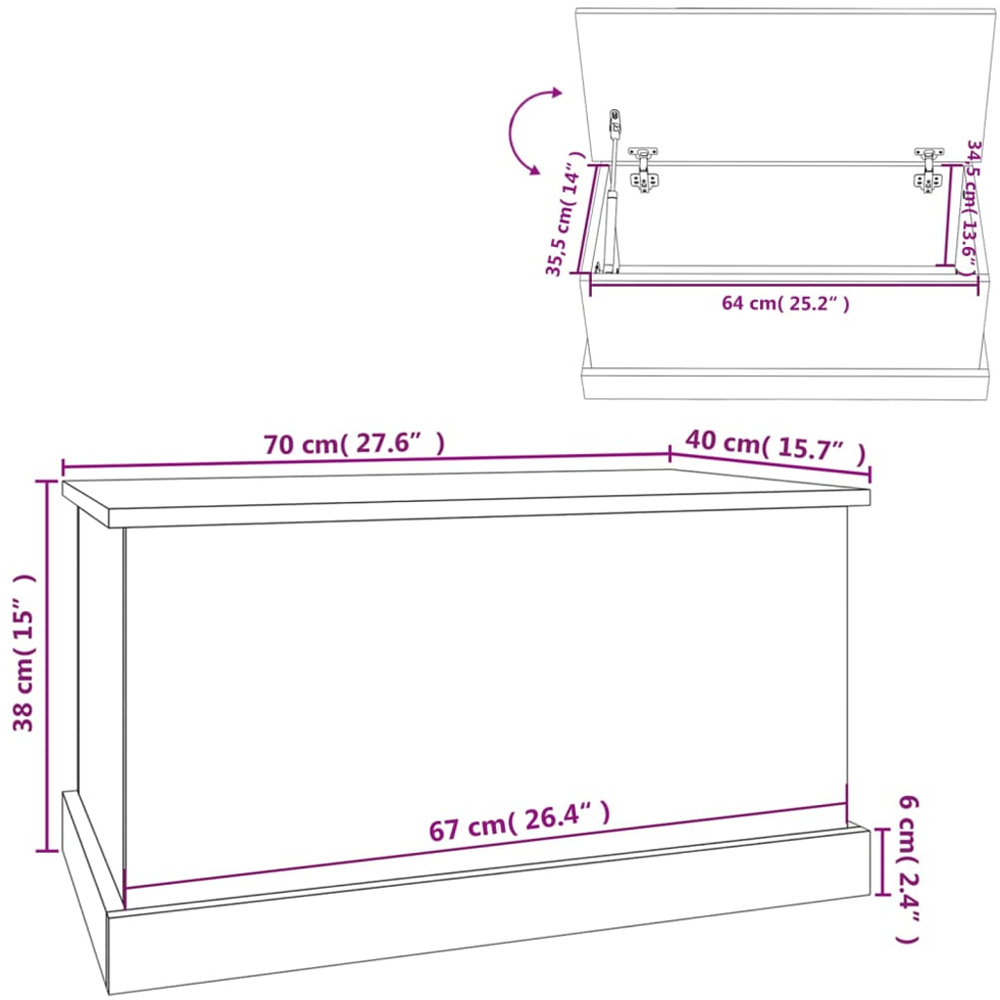 vidaXL White Storage Box Image 9