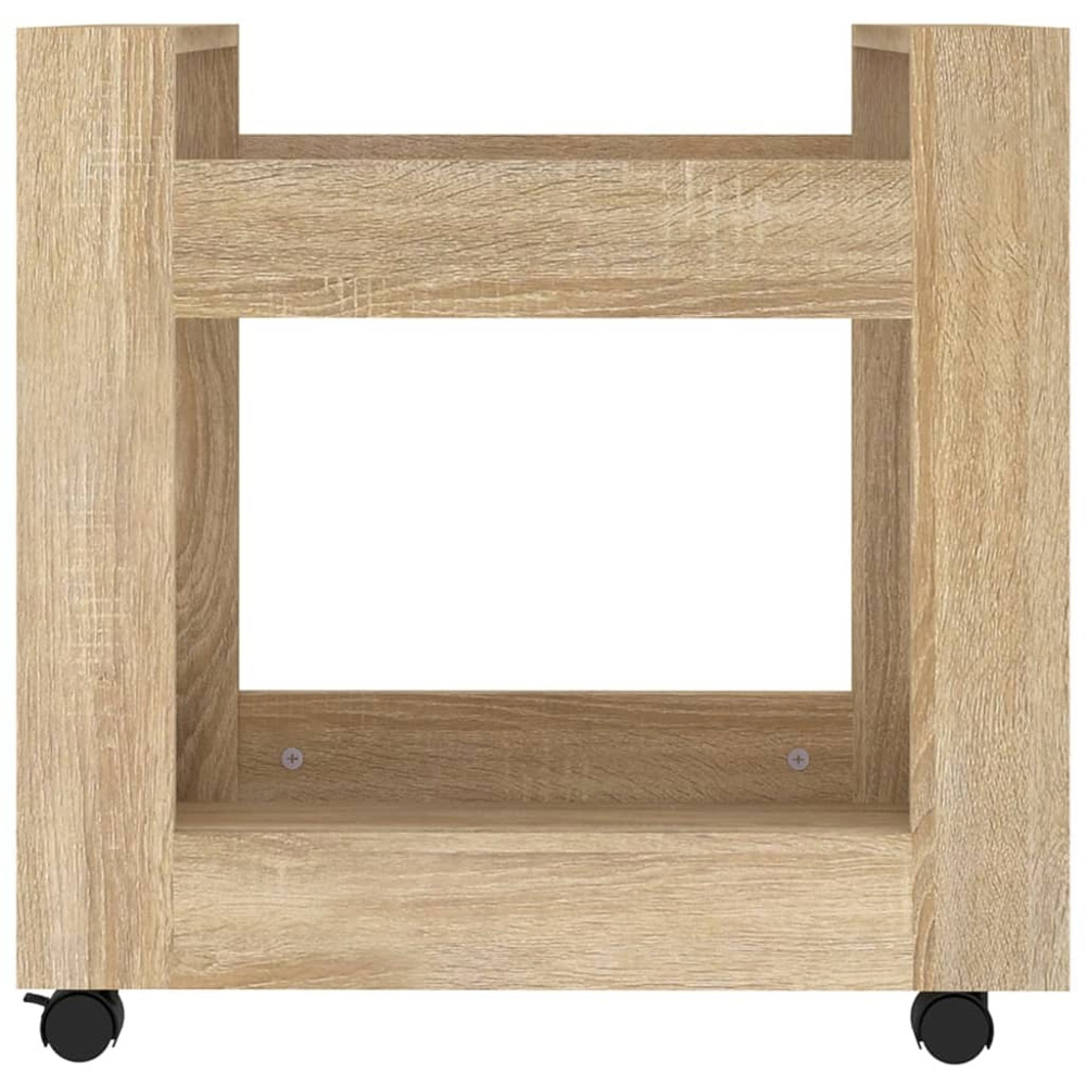 vidaXL 2 Shelf Sonoma Oak Wooden Desk Trolley Image 5