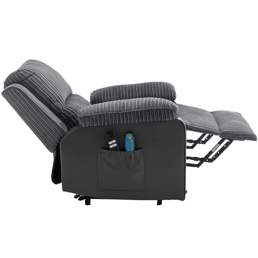 Furniture One Grey Electric Rise Recliner Armchair with Massager Image 3