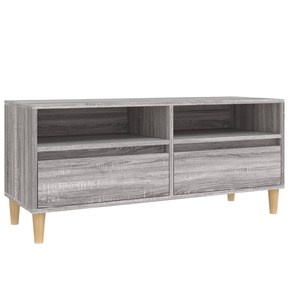 vidaXL 2 Drawer 2 Shelf Grey Sonoma TV Cabinet Image 2