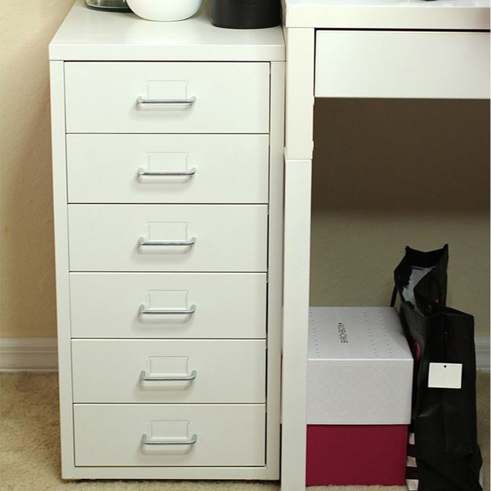 Living And Home Vertical File Cabinet with Wheels Image 6
