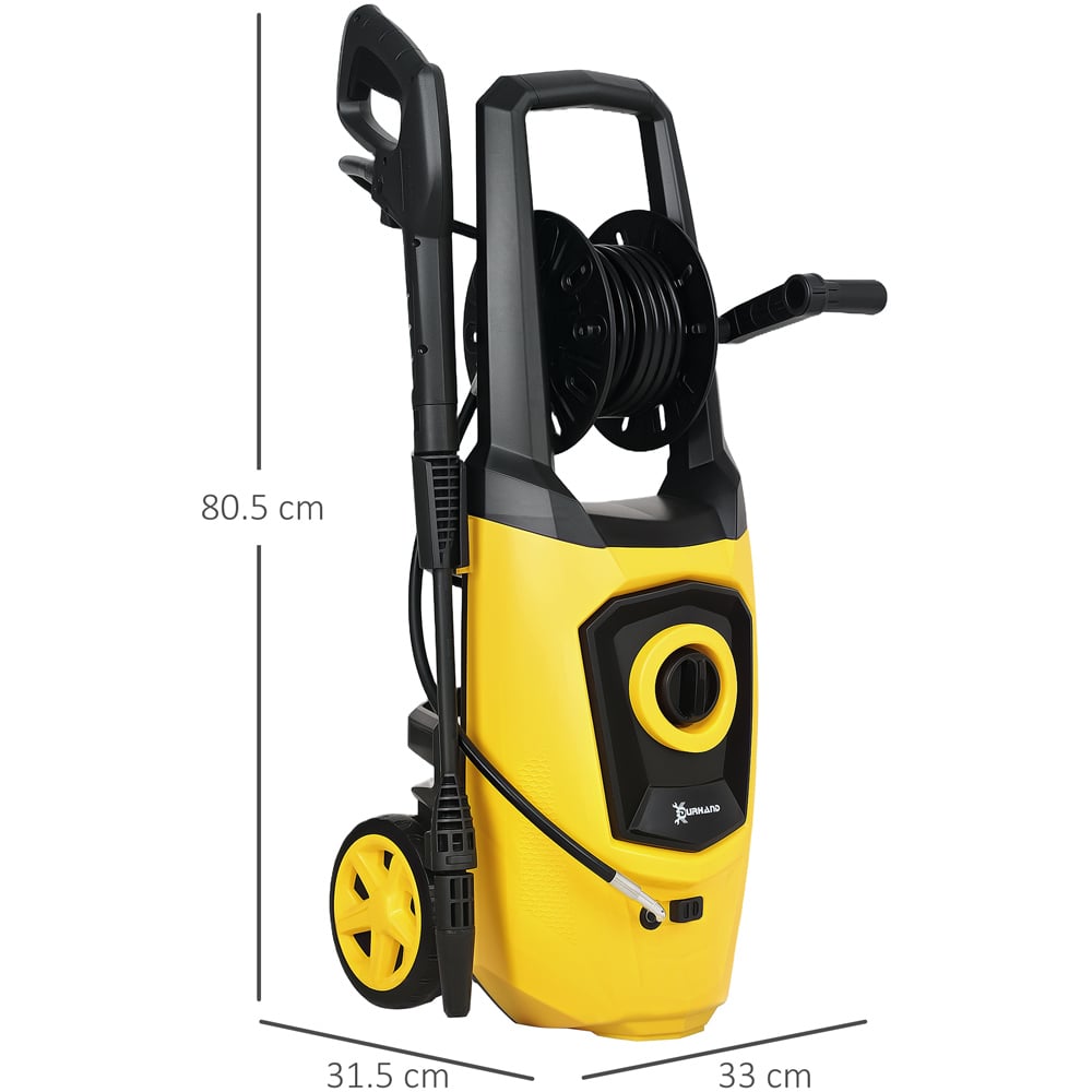 DURHAND 845-867V70YL 1800W Yellow Portable Power Washer 150Bar Image 8