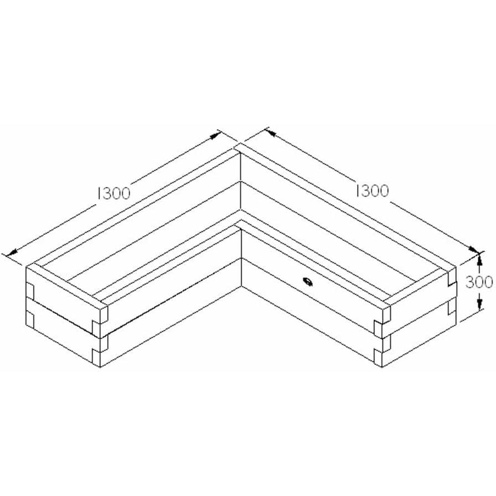 Forest Garden Timber Outdoor Caledonian Corner Raised Planter Bed Image 5