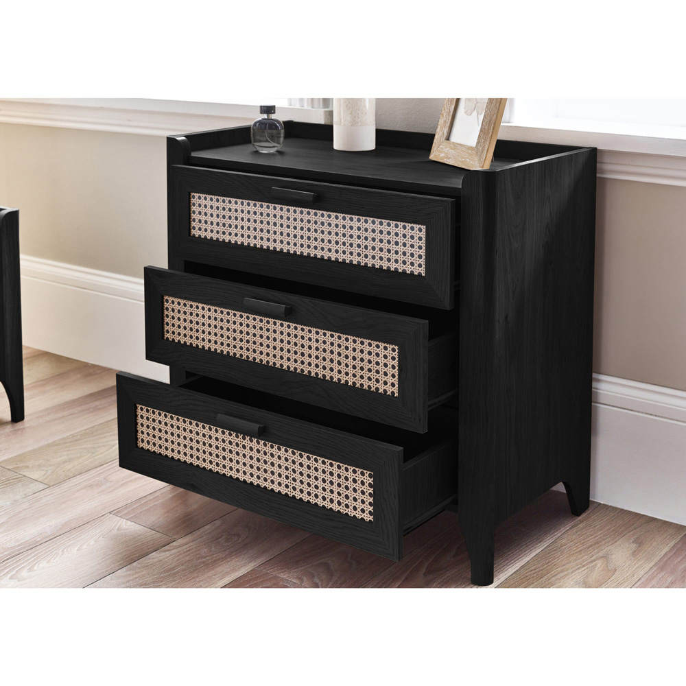 Julian Bowen Sydney 3 Drawer Black Ash Chest of Drawers Image 7