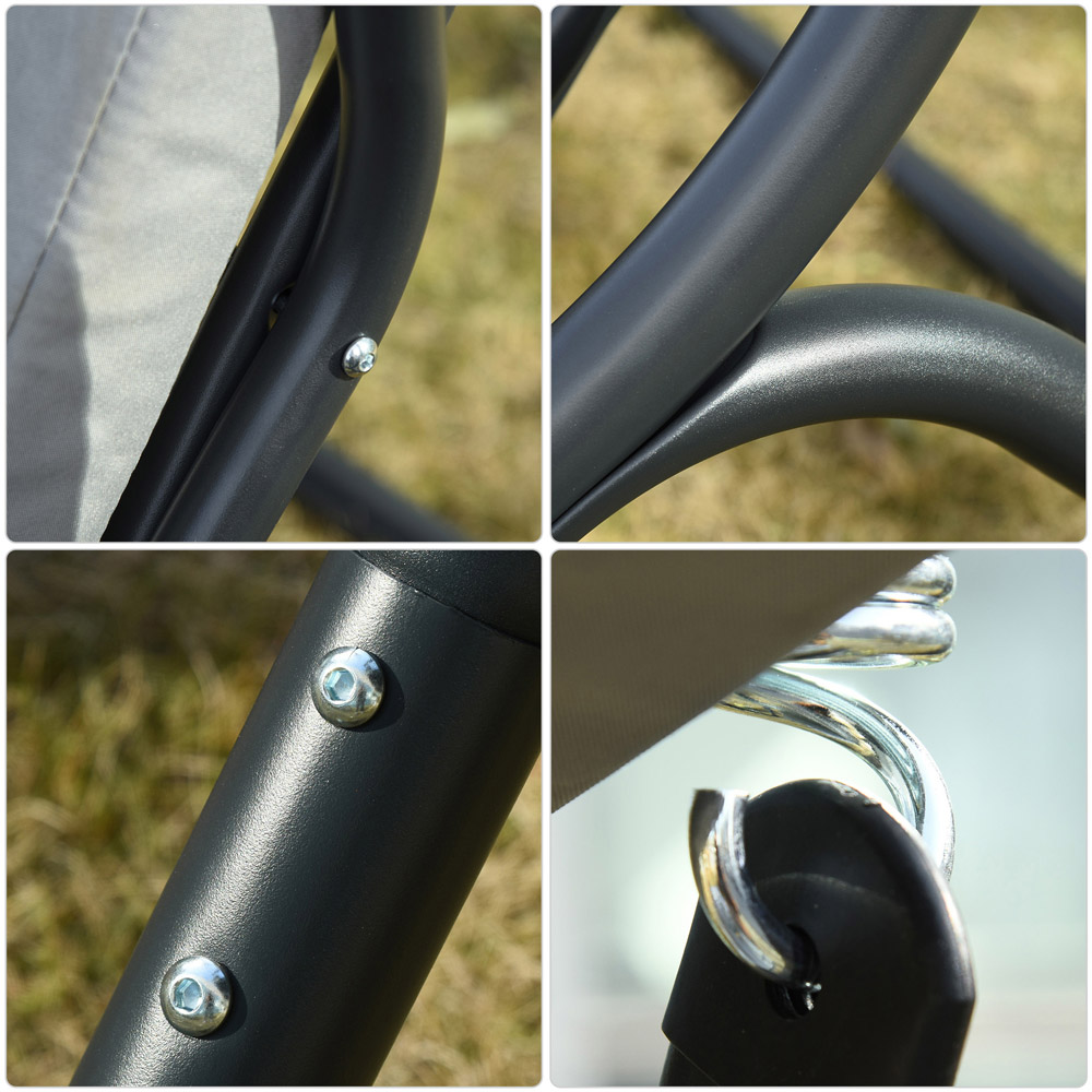 Outsunny 2 Seater Grey Modern Garden Swing Chair with Removable Canopy Image 3