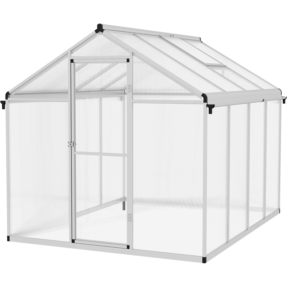 Outsunny Aluminium Polycarbonate 6 x 8ft Walk In Greenhouse Image 1