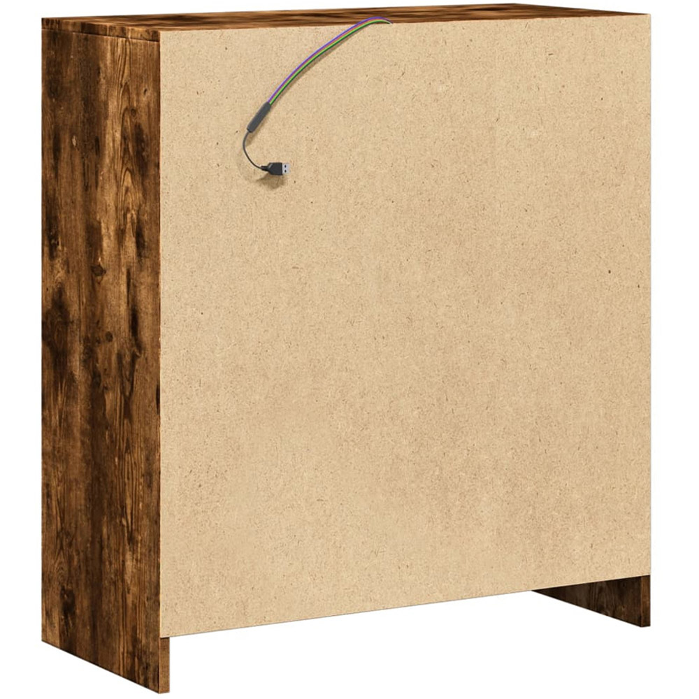 vidaXL 2 Door Smoked Oak Sideboard with RGB LED Lights Image 8