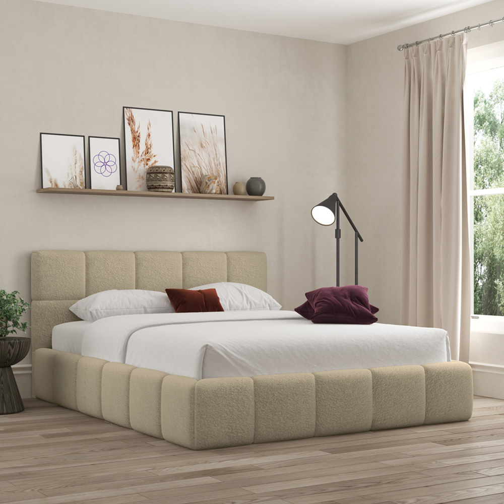 DS Living Ovella Small Double Latte Cubed Bed Frame Image 4