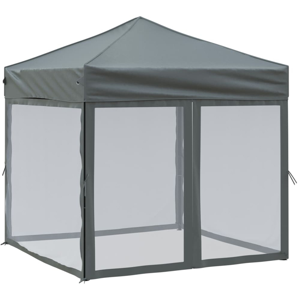 vidaXL 2 x 2m Anthracite Foldable Party Tent with Sidewalls Image 2