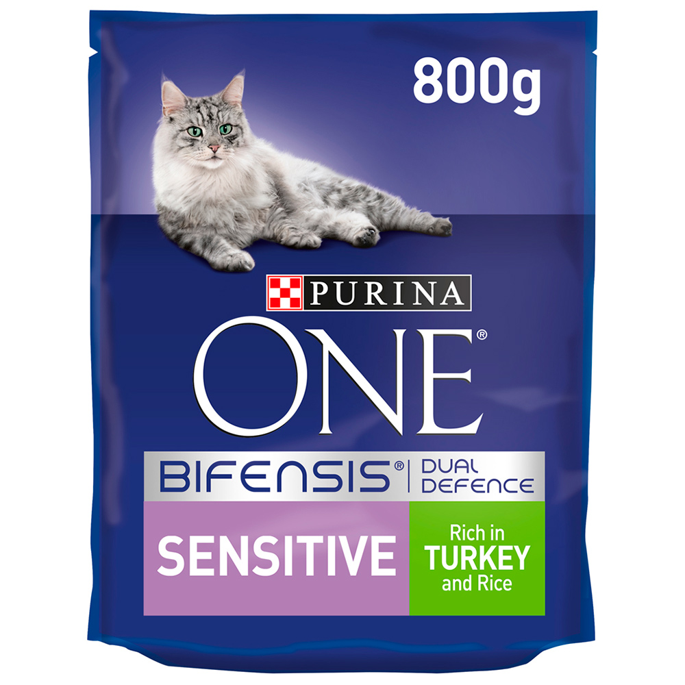 Purina ONE Turkey and Rice Adult Dry Cat Food 800g Image 1