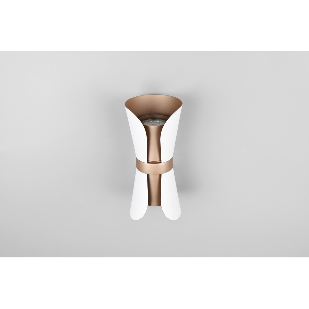 TRIO Coat Matt White and Coffee Up and Down Wall Light Image 8