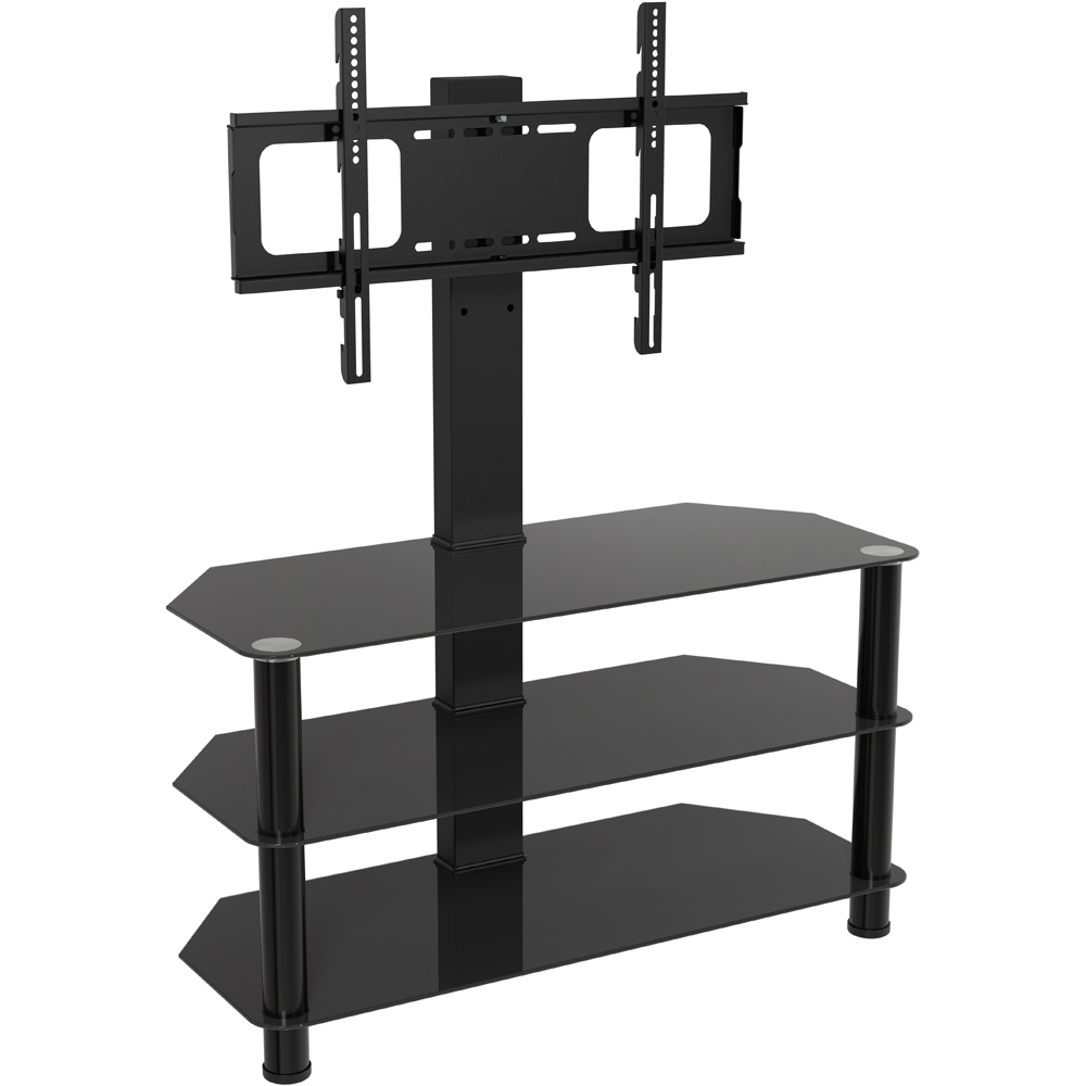 AVF Classic 3 Shelf Black Glass Corner TV Unit with Mount Image 2