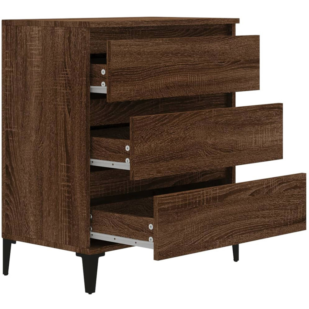 vidaXL 3 Drawer Brown Oak Sideboard Image 7