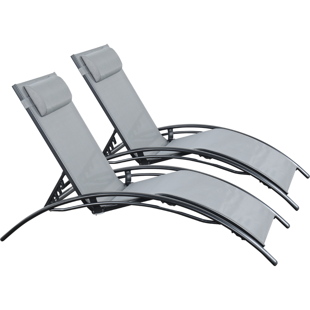Outdoor Living Bali Set of 2 Grey Sun Loungers Image 2