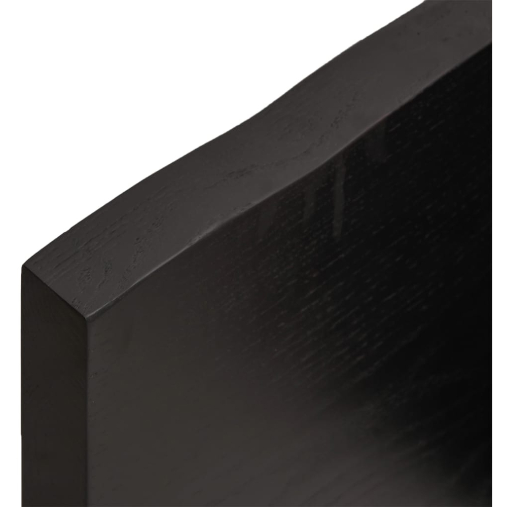 vidaXL 60cm Dark Brown Treated Solid Oak Wood Floating Wall Shelf Image 5