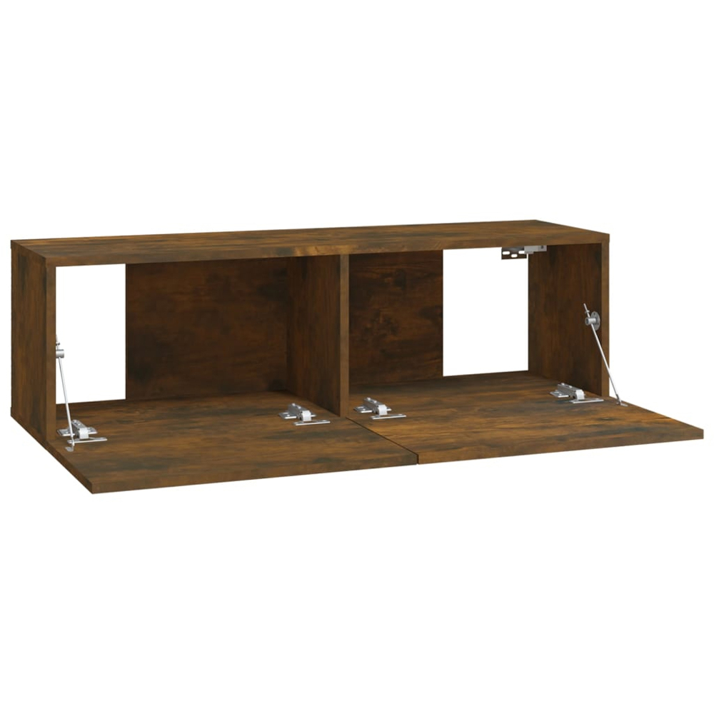 vidaXL 2 Door Smoked Oak Wall Mounted TV Cabinet Set of 2 Image 7