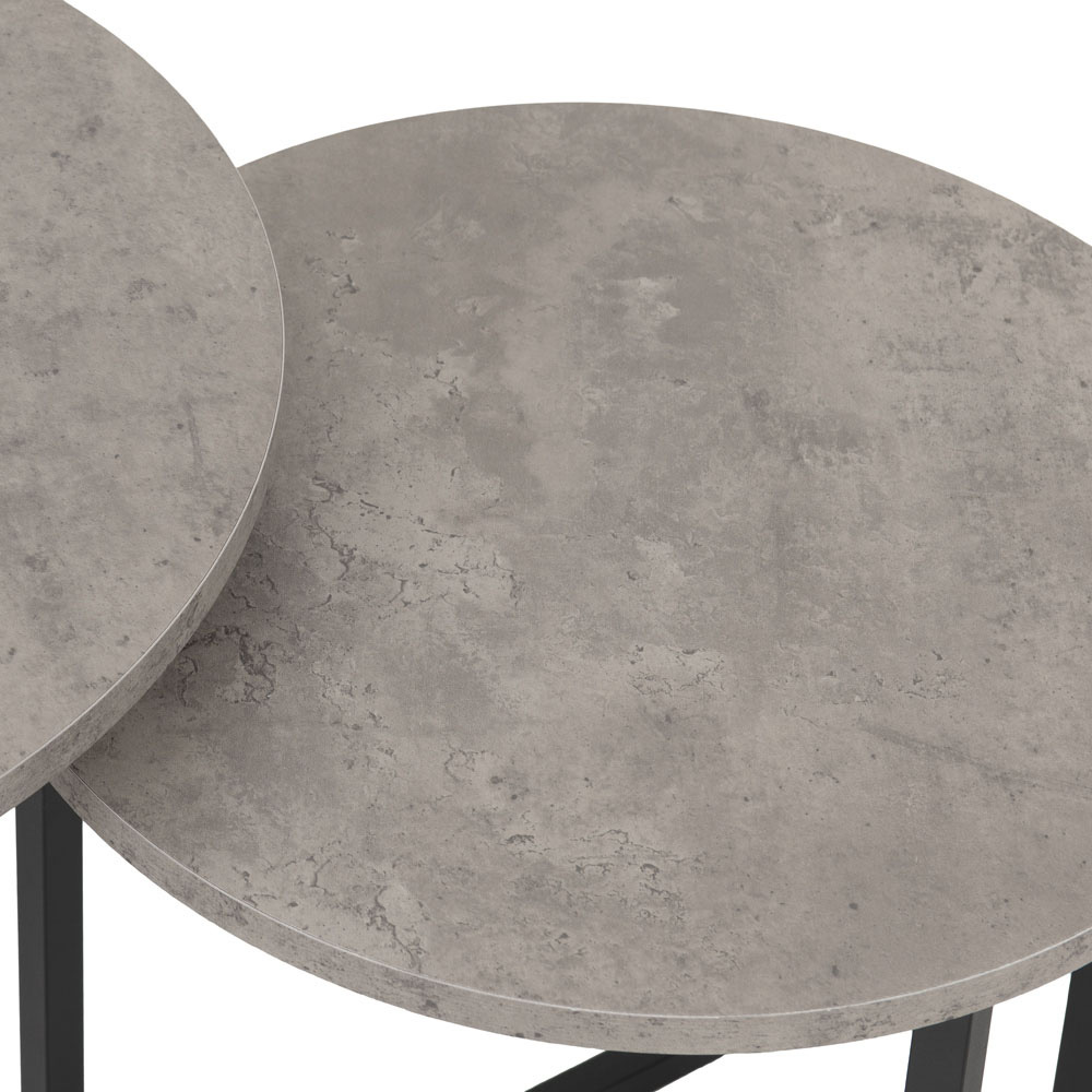 Seconique Athens Concrete Round Nest of Tables Set of 3 Image 5