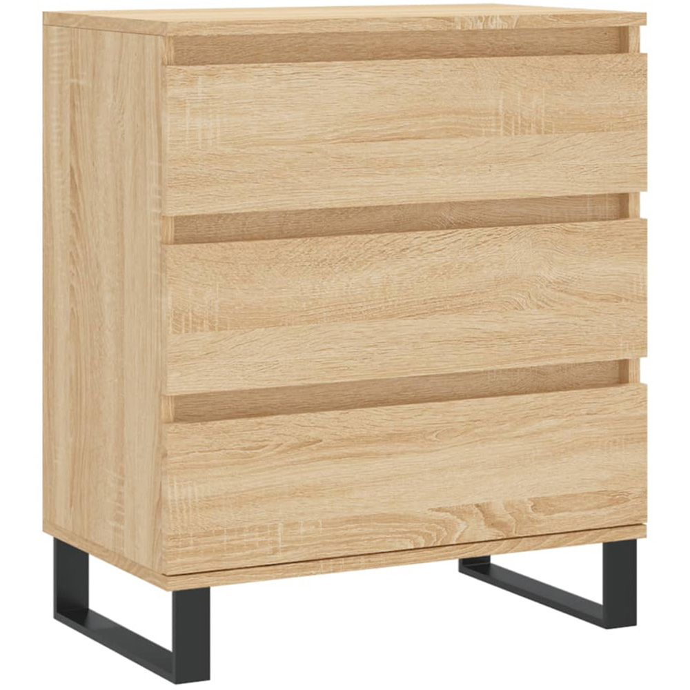 vidaXL 3 Drawer Sonoma Oak Sideboard Image 2