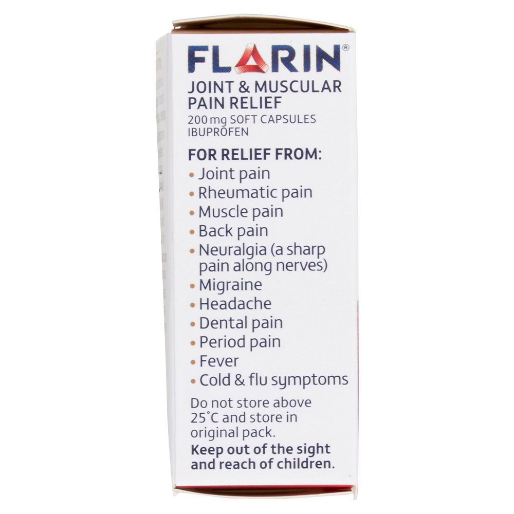 Flarin Joint and Muscular Pain Relief Soft Capsules Wilko