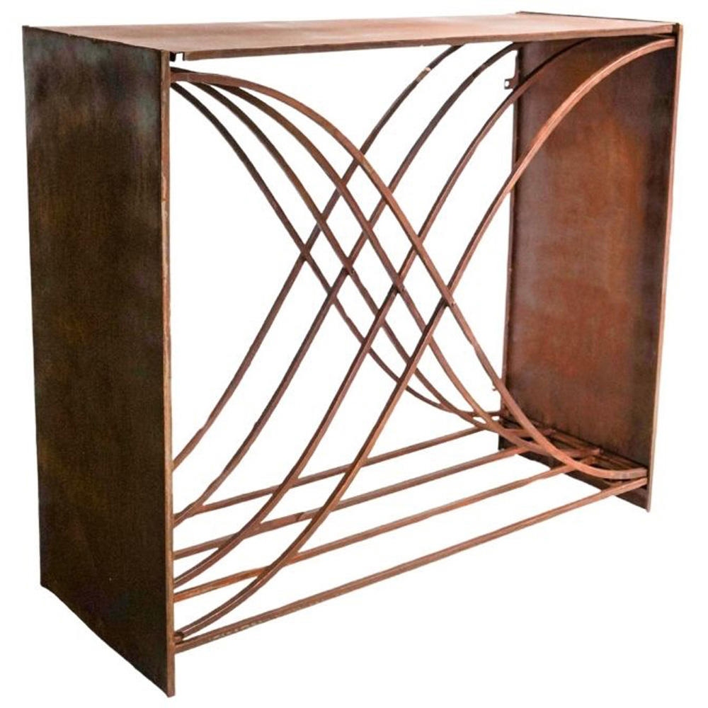 Ivyline Rust X-Shape Garden Log Storage 88 x 100cm Image 1