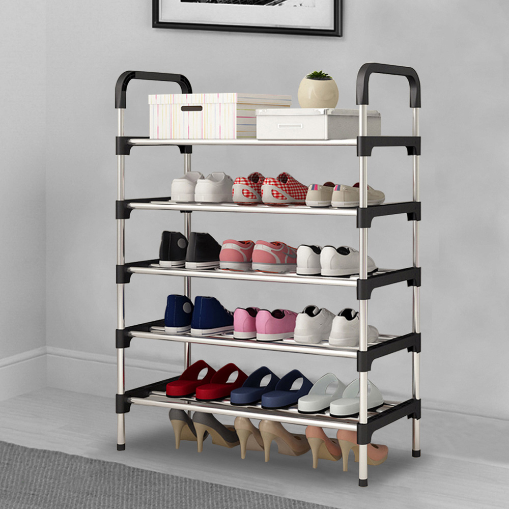 Living And Home WH0732 Black Metal Multi-Tier Shoe Rack Image 6