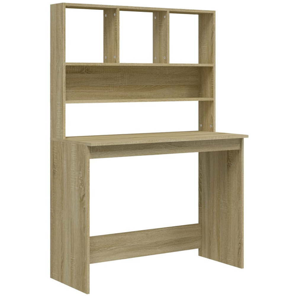 vidaXL 4 Shelf Study Desk Sonoma Oak Image 2