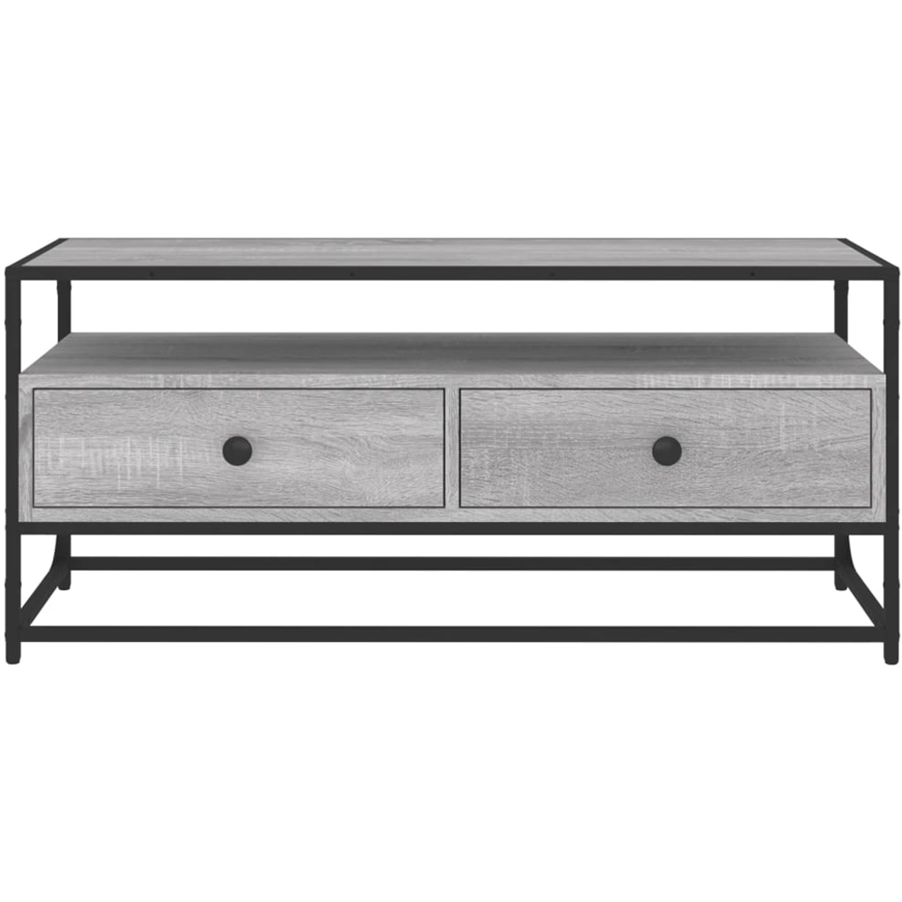 vidaXL Single Shelf 2 Drawer Grey Sonoma TV Cabinet Image 5