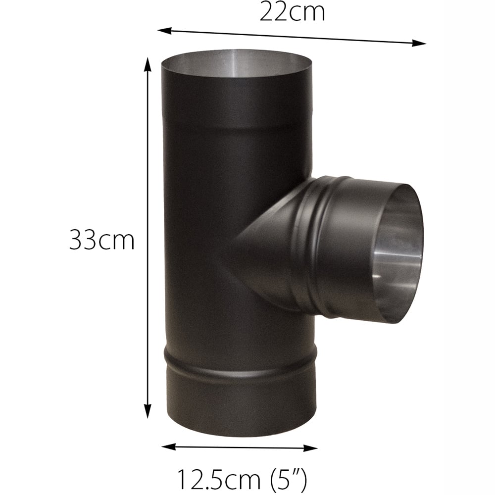 RoyalFire 5 Inch Tee Flue Pipe 90 Degree Image 5