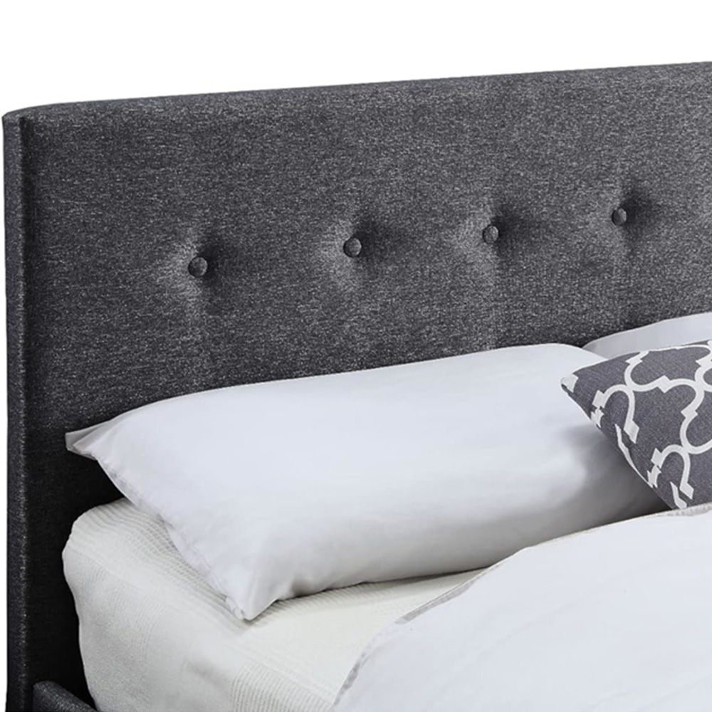 Home Treats Double Dark Grey Ottoman Bed with Mattress Image 5